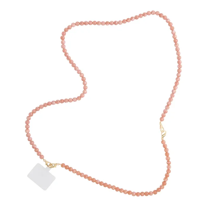 Brown Swirl Acrylic Bead Detachable Cell Phone Strap 2 Piece