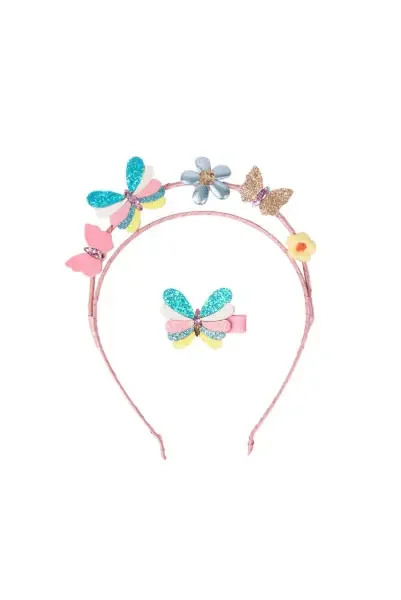 BUTTERFLY HEADBAND & HAIR CLIP