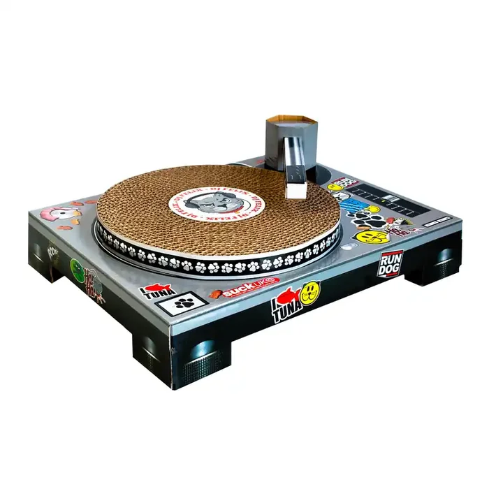 Cardboard DJ Turntable Cat Scratch Pad