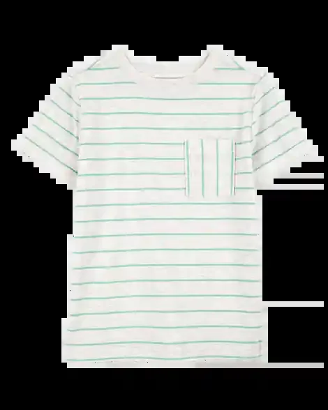 Carters Kid Striped Denim Short-Sleeve Tee Blue/Grey L