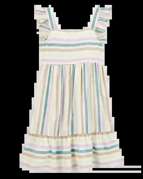 Carters Kid Striped Flutter Sleeve Dress Multi 8