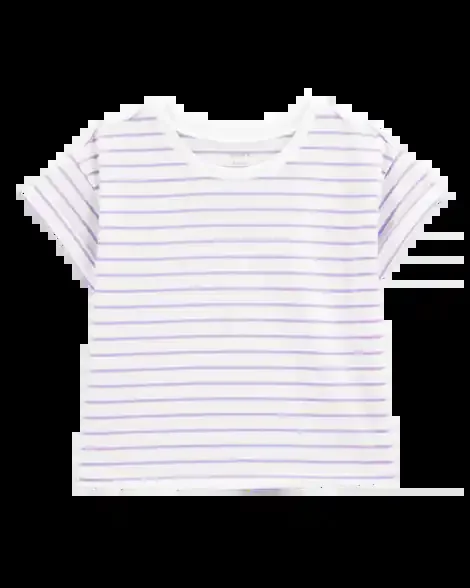 Carters Kid Striped Short-Sleeve Fashion Top Purple L