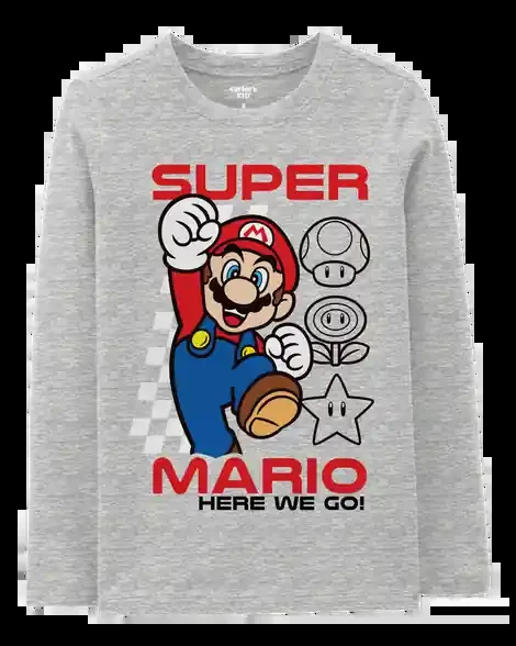 Carters Kid Super Mario Tee – Grey Grey 12