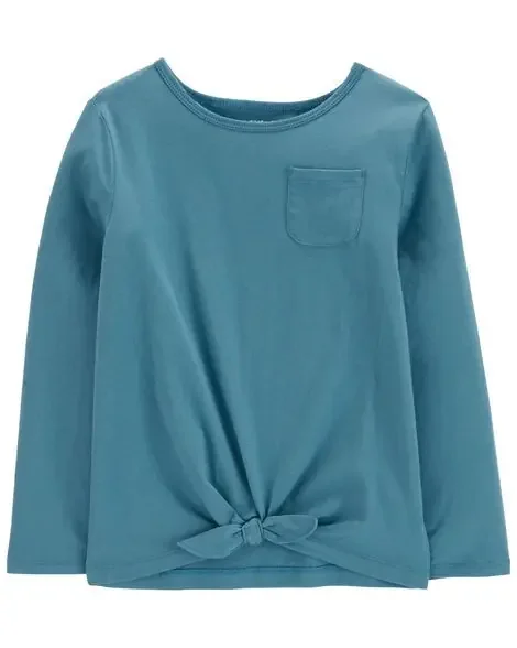 Carters Kid Tie-Front Jersey Tee Blue S