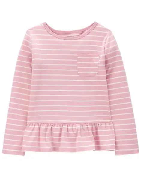 Carters Kid Tie-Front Jersey Tee Pink XS