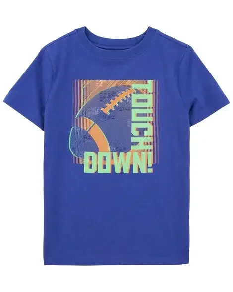 Carters Kid Touchdown Football Graphic Tee Blue S