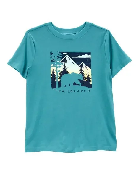 Carters Kid Trailblazer Short-Sleeve Tee – Green Teal M
