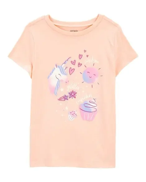 Carters Kid Unicorn Short-Sleeve Tee – Pink Pink M
