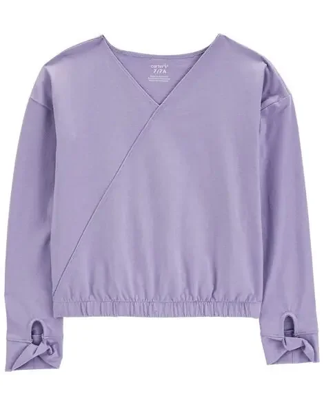 Carters Kid V-Neck Active Top Purple 5