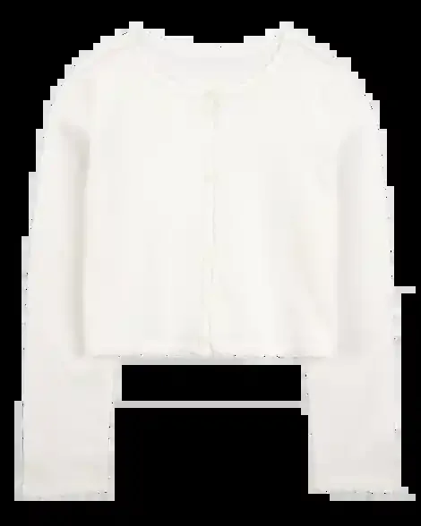 Carters Kid Wave Trim Cardigan Sweater – Ivory Ivory 10