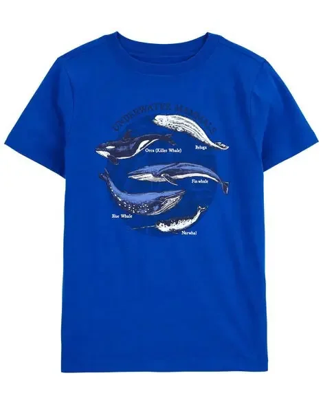 Carters Kid Whale Graphic Tee Blue M