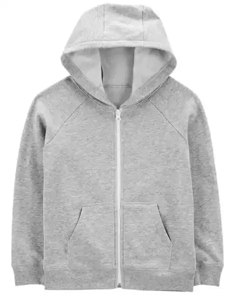 Carters Kid Zip-Up Fleece Hoodie Grey 14