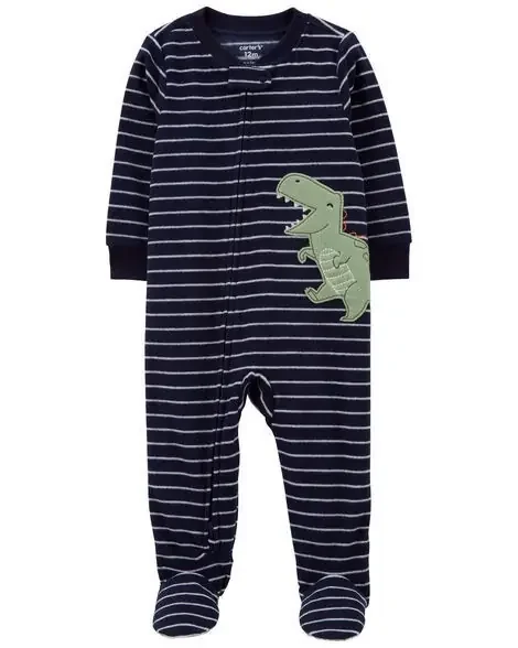 Carters Toddler 1-Piece Dinosaur Fleece Footie Pajamas Navy 2T