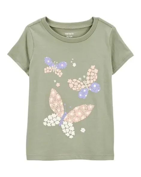 Carters Toddler Butterfly Short-Sleeve Tee – Green Green 3T