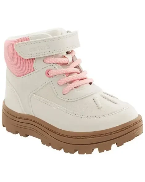 Carters Toddler Hiking Boots White/Pink 5