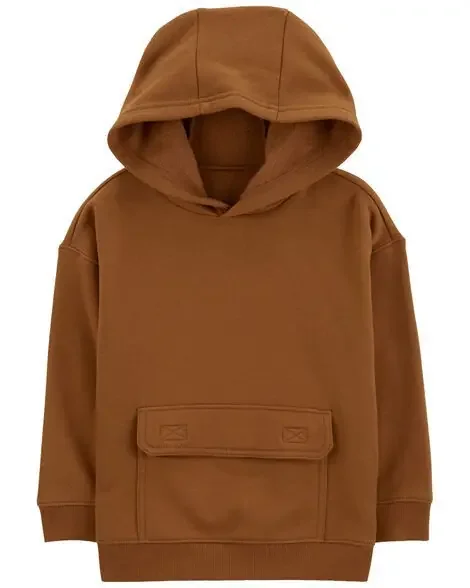 Carters Toddler Pullover Fleece Hoodie Brown 4T