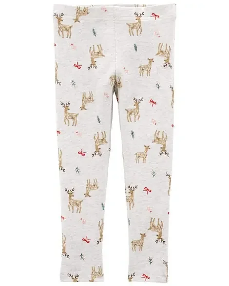 Carters Toddler Reindeer Leggings Grey 2T
