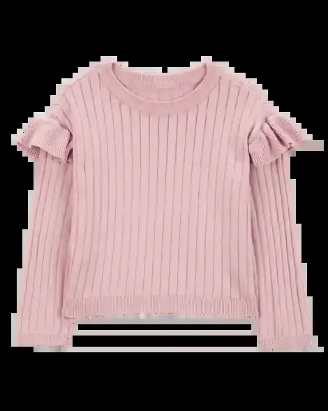 Carters Toddler Ribbed Long-Sleeve Sweater – Pink Pink 3T