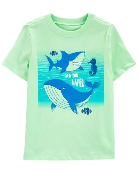 Carters Toddler Sea Animals Graphic Tee Green 3T