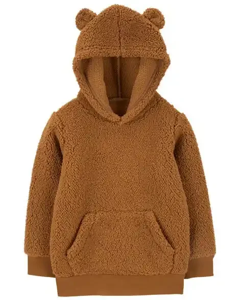 Carters Toddler Sherpa Hoodie Brown 4T