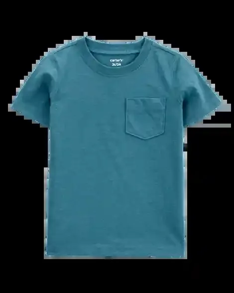 Carters Toddler Solid Knit Short-Sleeve Tee – Blue Teal 3T