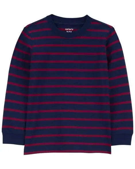 Carters Toddler Striped Long-Sleeve Tee Red/Navy 4T