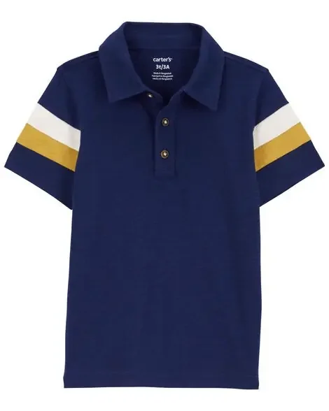 Carters Toddler Striped Polo Shirt Navy 4T