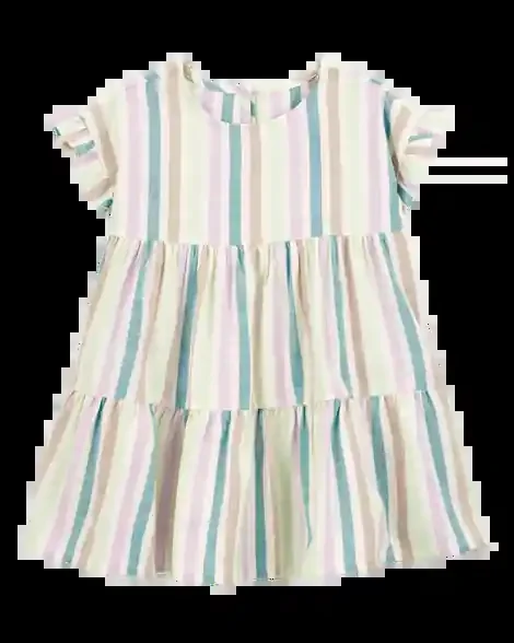 Carters Toddler Striped Tiered Linen Dress Multi 2T