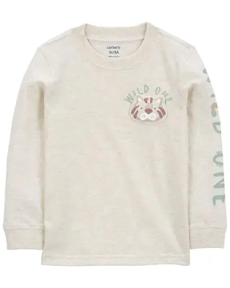 Carters Toddler Wild One Graphic Tee Heather 3T