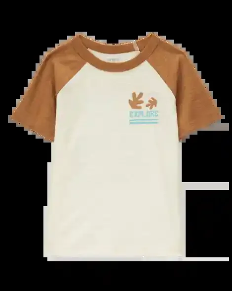 Carters Toddler Woven Short-Sleeve Tee Heather/Brown 3T