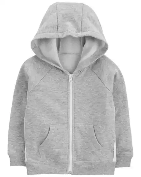 Carters Toddler Zip-Up Fleece Hoodie Grey 5T