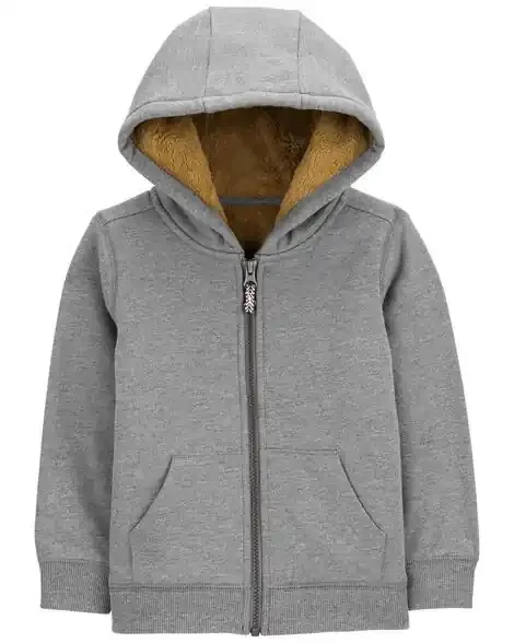 Carters Toddler Zip-Up Fleece Jacket Grey 2T