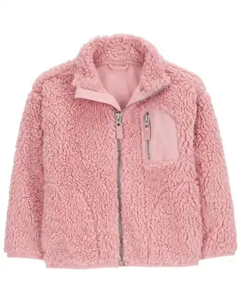 Carters Toddler Zip-Up Fleece Jacket Pink 5T