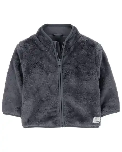 Carters Zip-Up Sherpa Cardigan Navy 9M