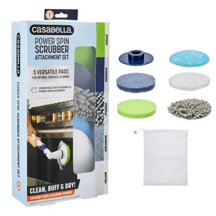 Casabella Power Spin Scrub and Shine Attachment Set – 6ct