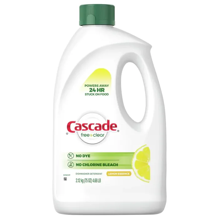 Cascade Free & Clear Gel Dishwasher Detergent, Lemon Essence