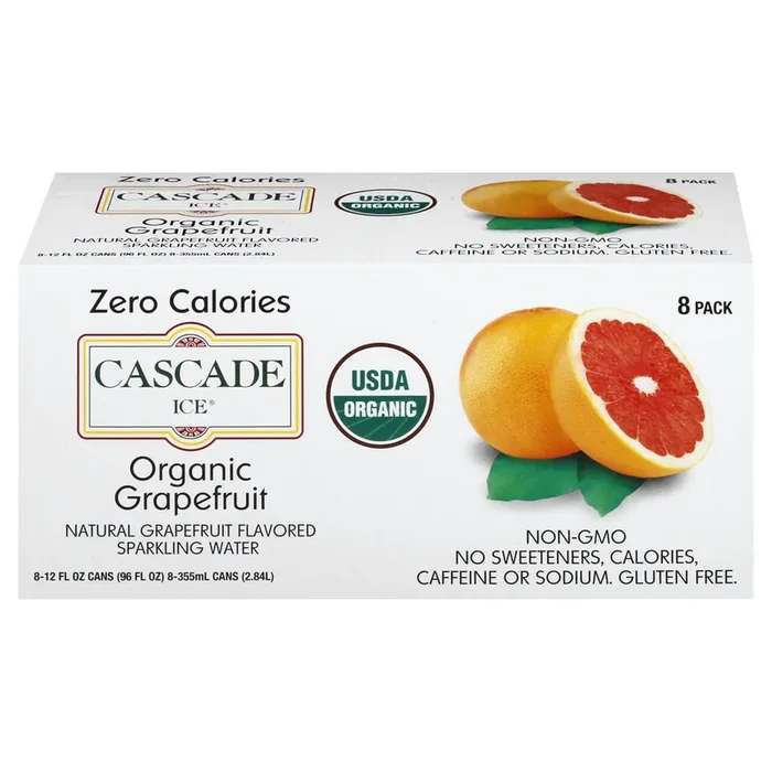 Cascade Ice Organic Grapefruit Flavored Sparkling Water – 8 ct; 12 fl oz