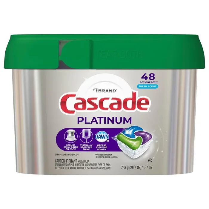 Cascade Platinum Actionpacs Dishwasher Detergent Pods Fresh Scent