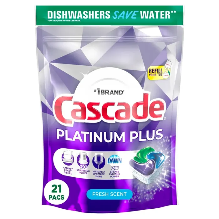 Cascade Platinum Plus 21 -Count Fresh scent Dishwasher Detergent