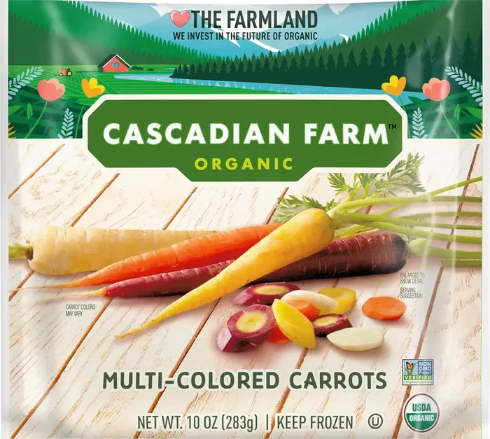 Cascadian Farm Organic, Multi-Colored Carrots, Frozen Vegetables, Non-GMO, 10 oz