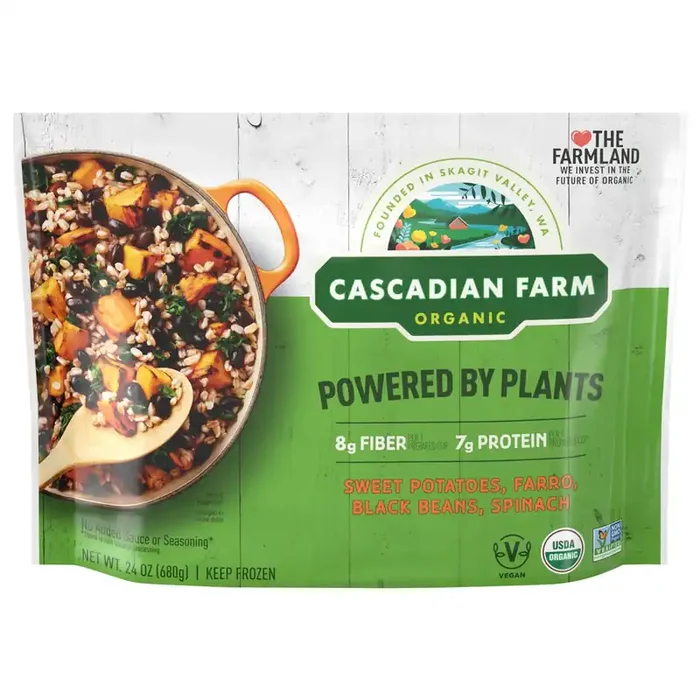 Cascadian Farm Organic Powered By Plants Frozen Vegetables – Sweet Potatoes, Farro, Black Beans and Spinach, 24 oz.
