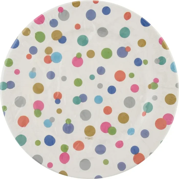 Caspari 10.5 Inch Confetti-Brights Dinner Plates 8 ea