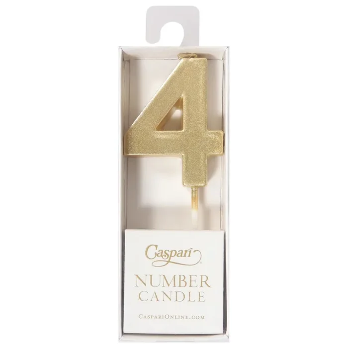Caspari Gold 4 Number Candle 1 ea