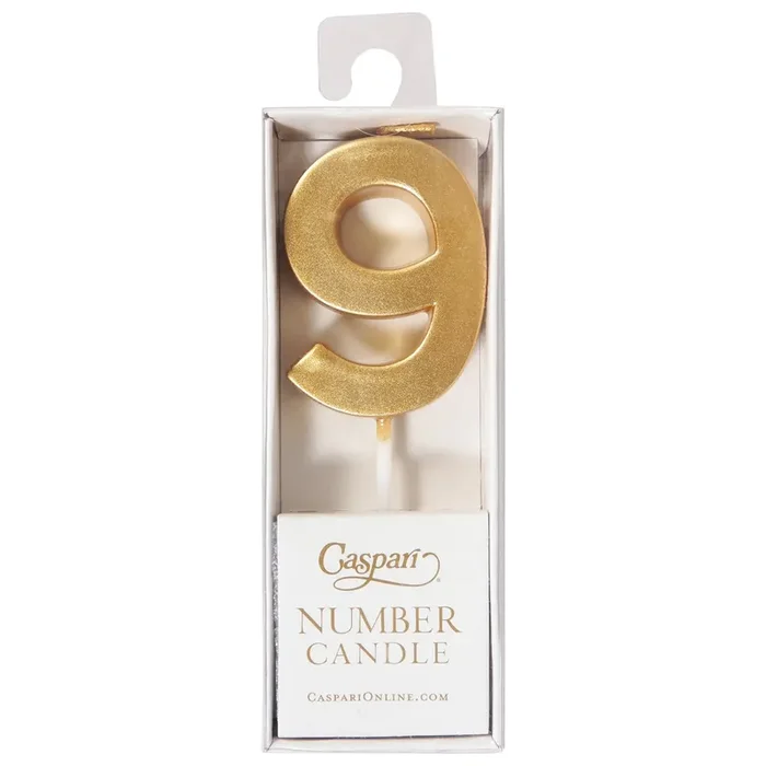 Caspari Gold 9 Number Candle 1 ea