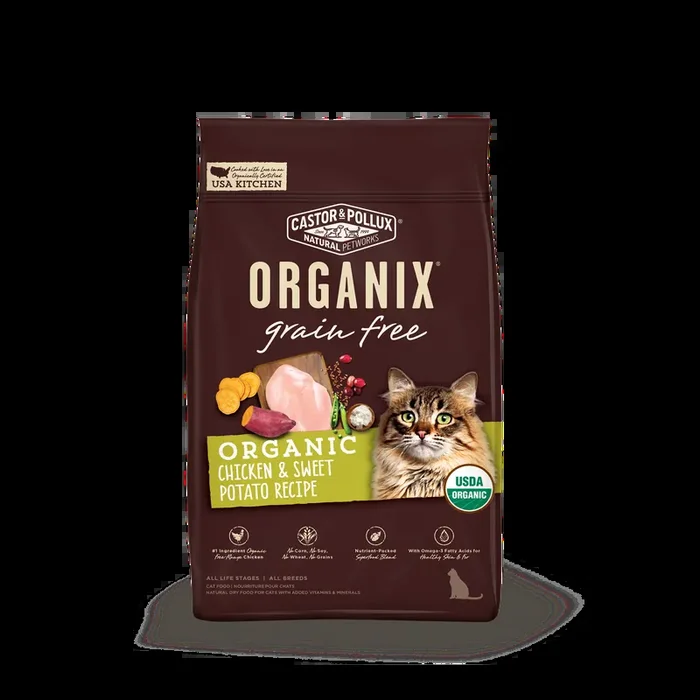 Castor & Pollux ORGANIX Grain Free Organic Chicken & Sweet Potato Recipe Dry Cat Food – 10 lb Bag