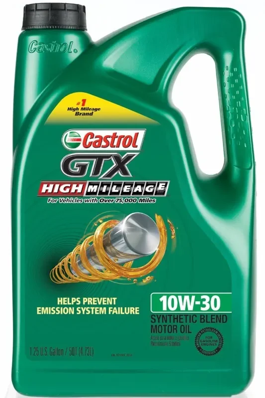 Castrol Gtx High Mileage Sae 10W-30 Premium Synthetic Blend Motor Oil