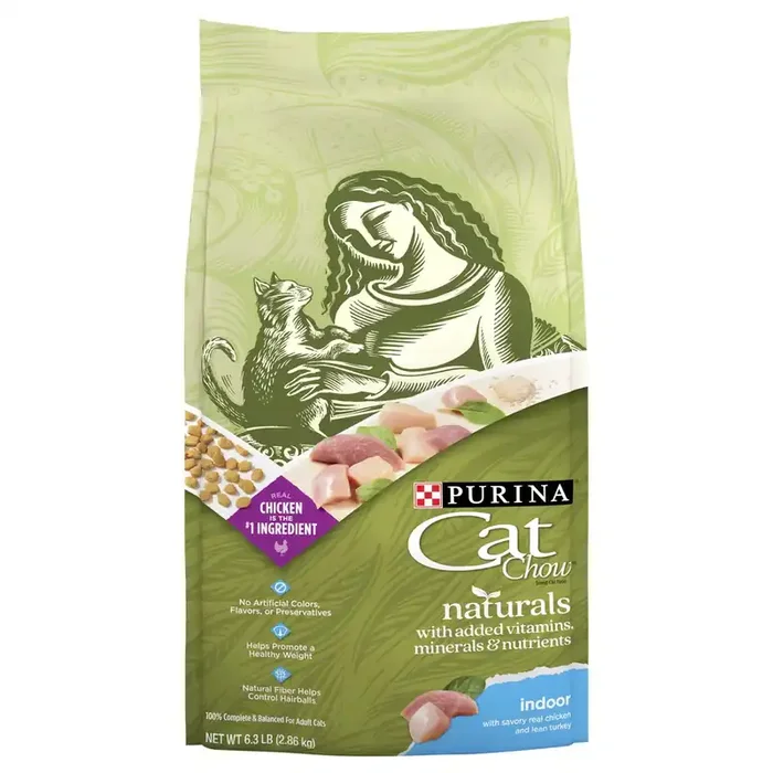 Cat Chow Purina Cat Chow Hairball, Healthy Weight, Indoor, Natural Dry Cat Food, Naturals Indoor – 6.3 lb. Bag