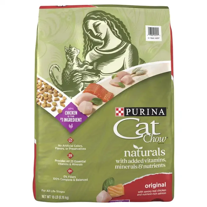 Cat Chow Purina Cat Chow Naturals With Added Vitamins, Minerals and Nutrients Dry Cat Food, Naturals Original – 18 lb. Bag
