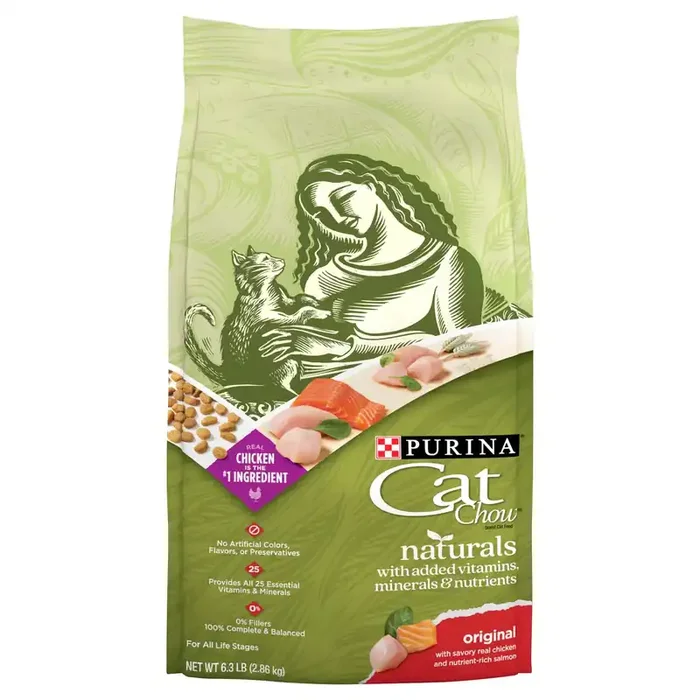 Cat Chow Purina Cat Chow Naturals With Added Vitamins, Minerals and Nutrients Dry Cat Food, Naturals Original – 6.3 lb. Bag