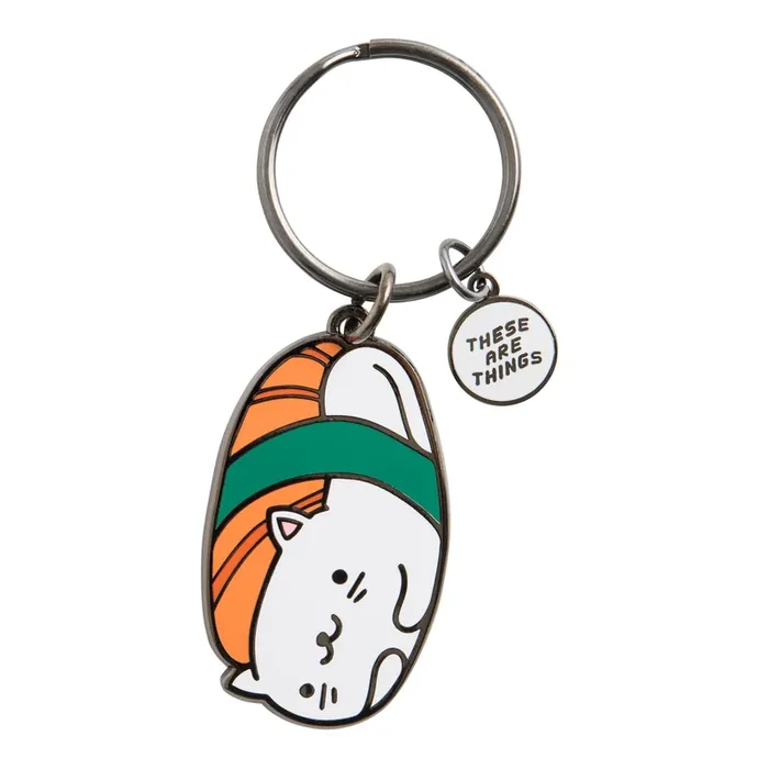 Cat Nigiri Sushi Enamel Keychain